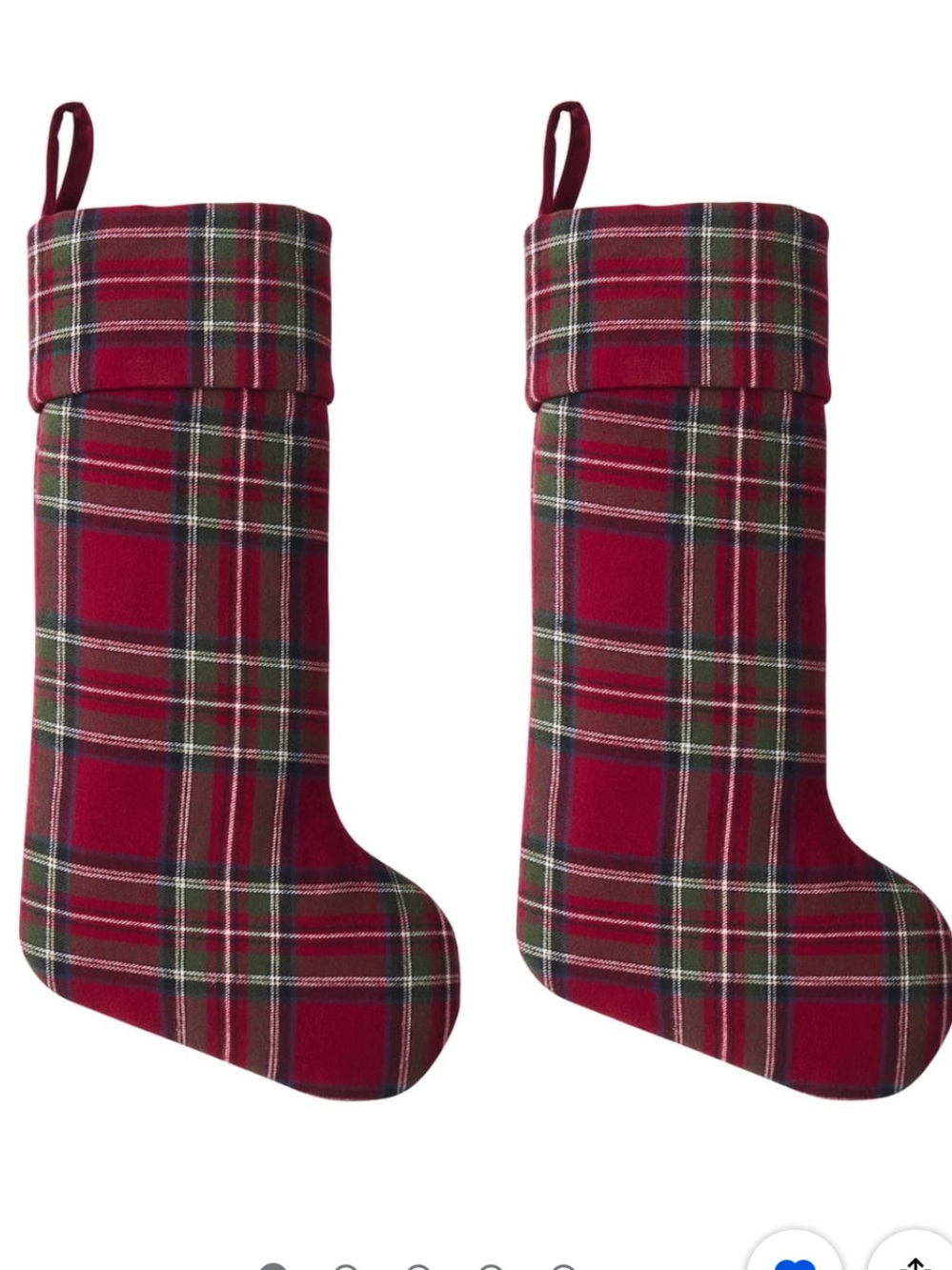 My Texas House Angie Red Plaid Christmas
Stockings, 20" x 10" (2 COUNT)